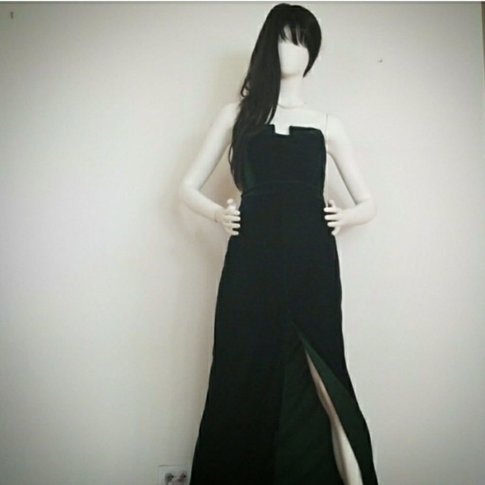 Forest green velvet gown